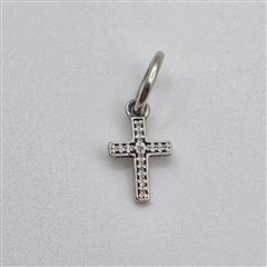 Pandora 925 ALE Sterling Silver Sparkling CZ Cross Dangle Charm Pendant 791310CZ
